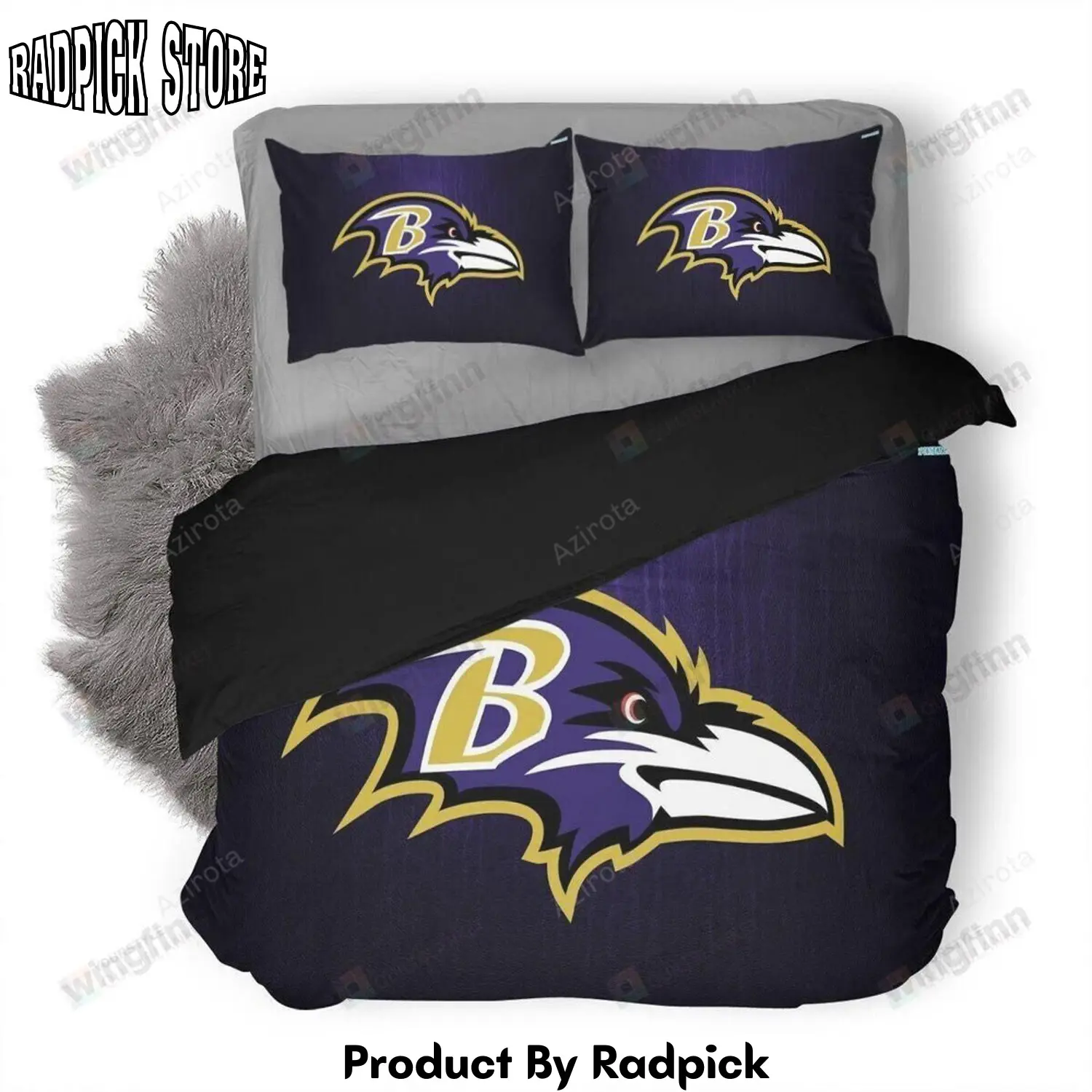 Radpick baltimore ravens 3pcs bedding set duvet cover and pillow cases 1554 rp3278517